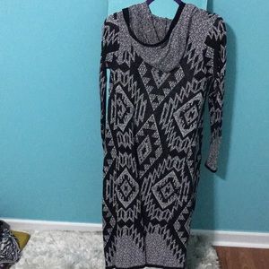 Black and gray cardigan with hoodie